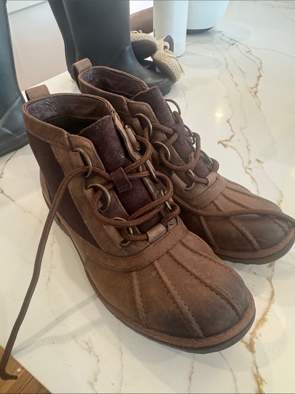 Ugg Brown Lace-Up Duck Boots